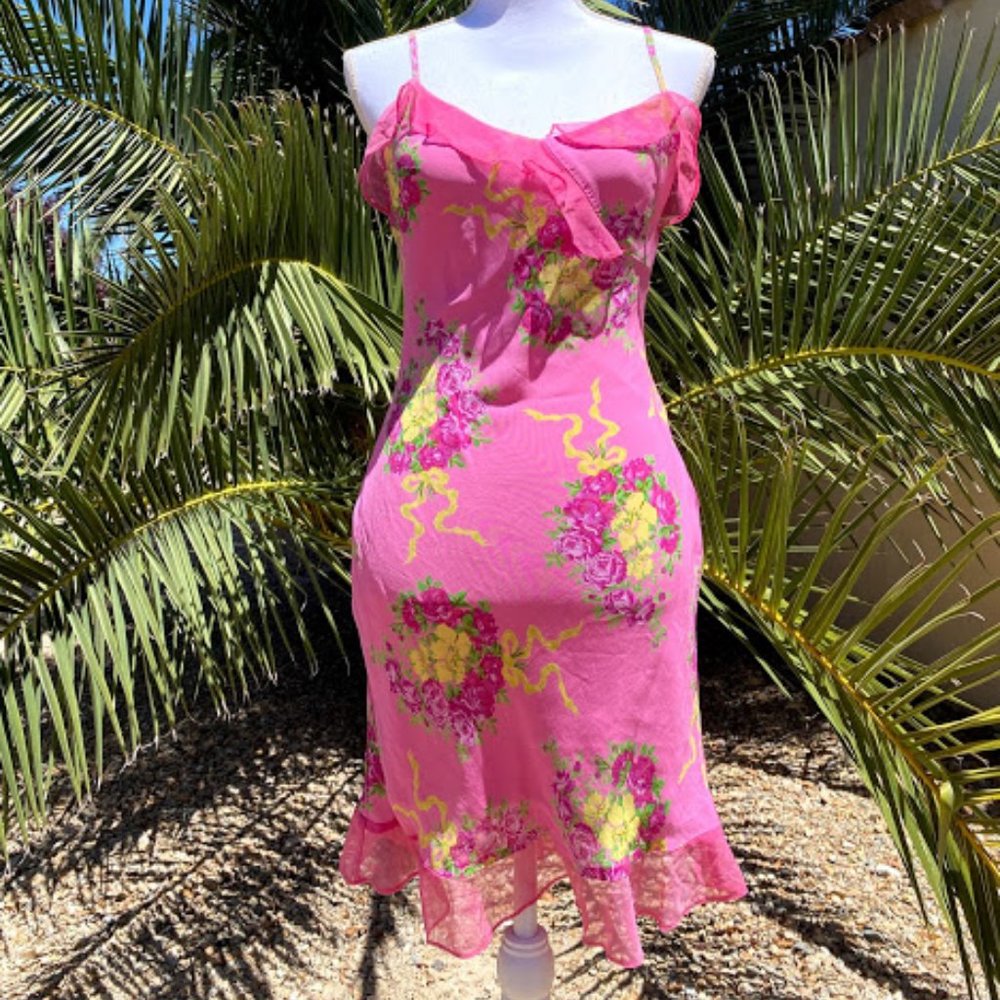 Betsey Johnson Floral Wreath Pink Dress